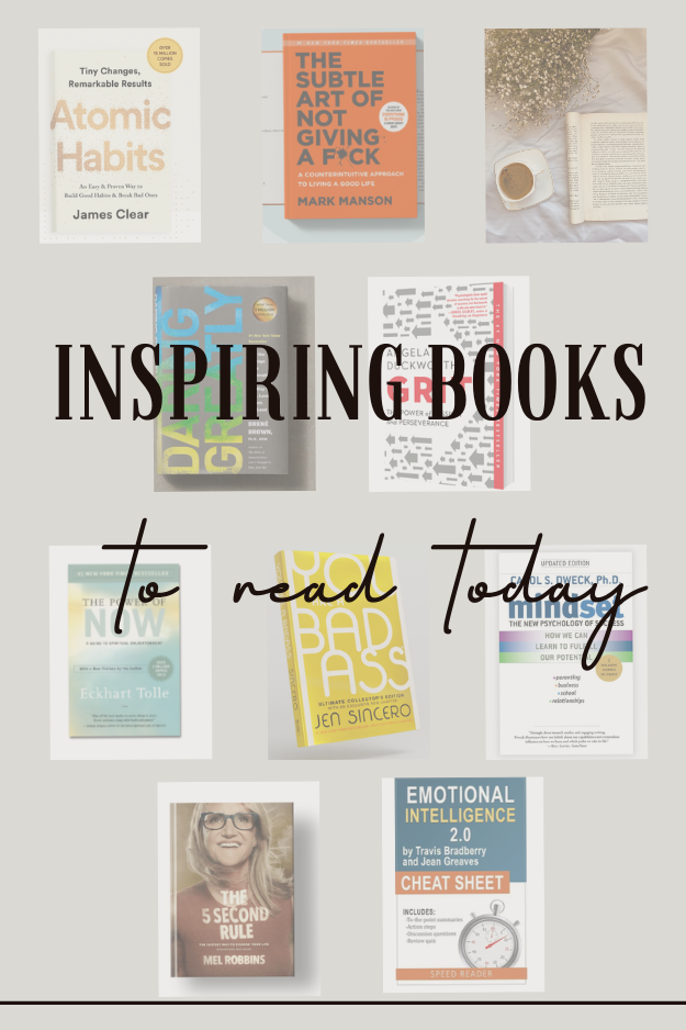 Blog cover displaying self-help books