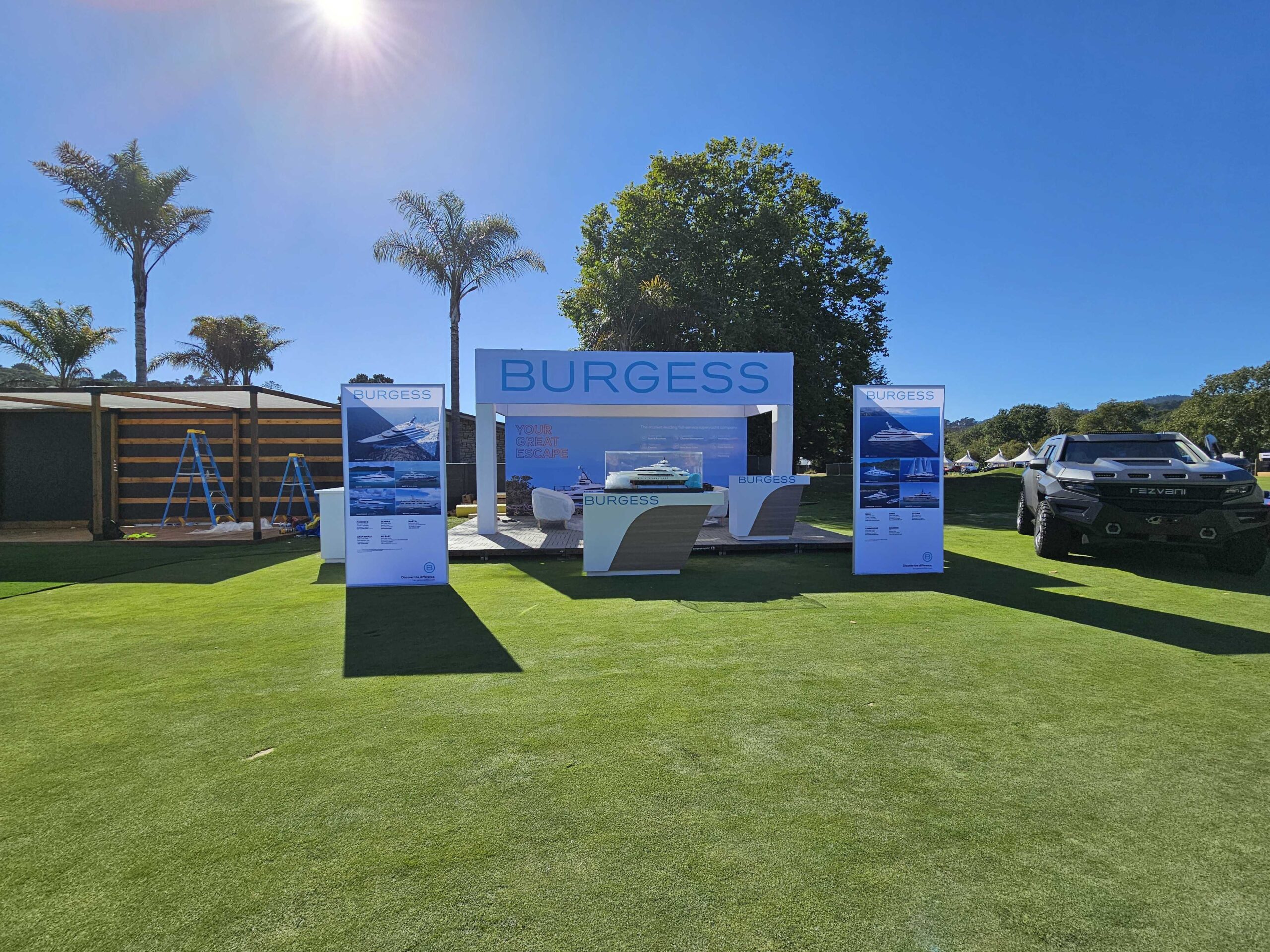 yacht booth seen at a car show